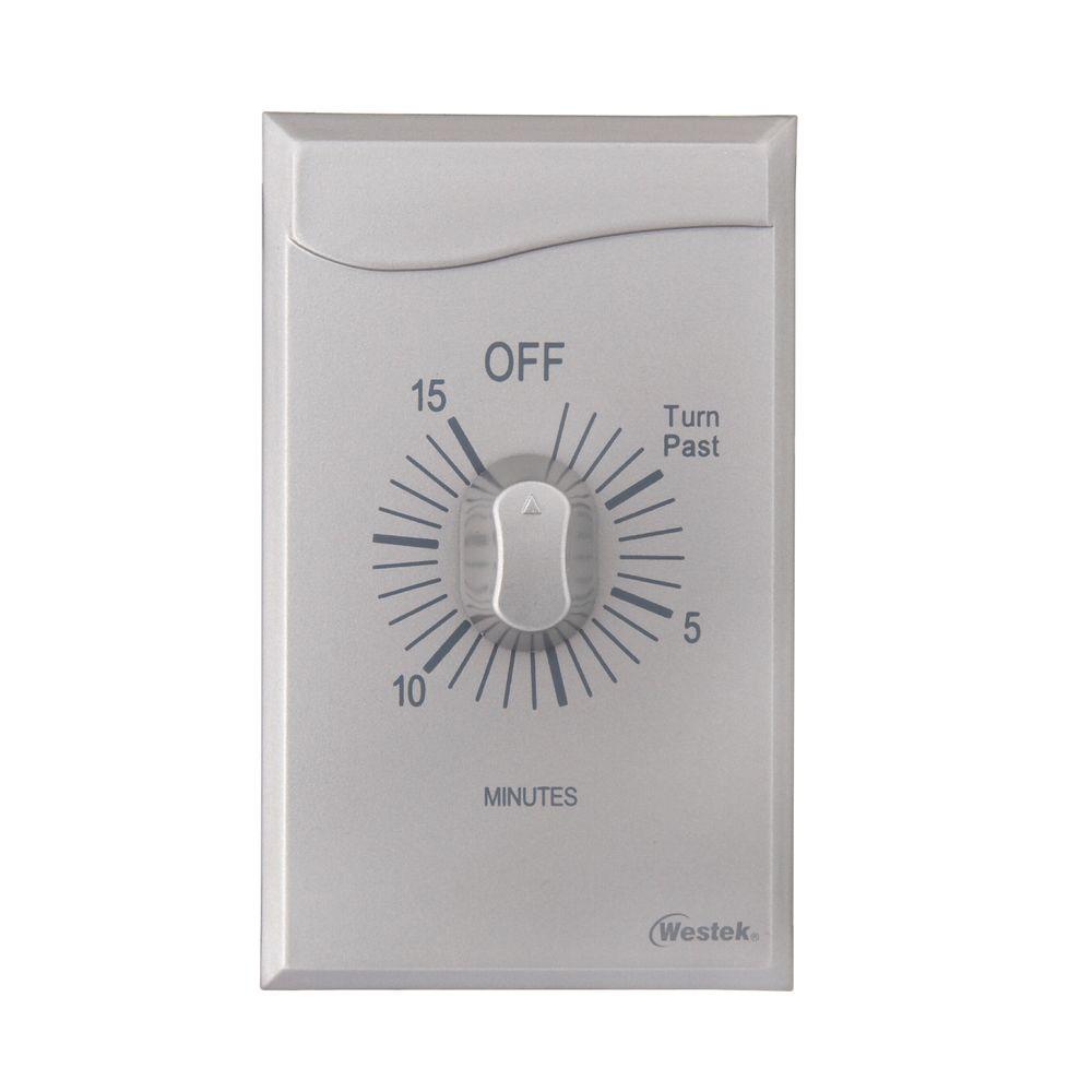 Westek 15 Min InWall Countdown Timer StainlessTMSW15MS The Home Depot