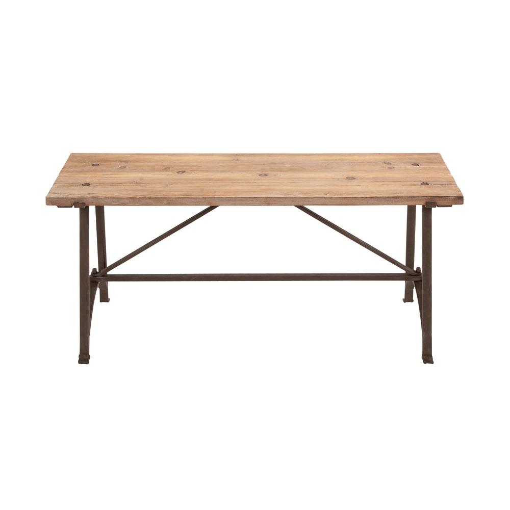 Brown Wood And Metal Slatted Bench 55823 The Home Depot