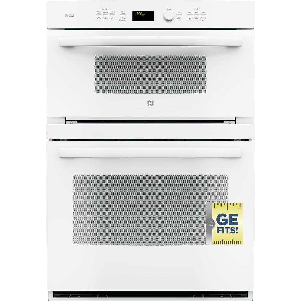 Ge Profile 30 In Double Electric Wall Oven With Convection Self Cleaning And Built Microwave White Ge Profile 30 In Double Electric Wall Oven With Convection Self Cleaning And Built Microwave White