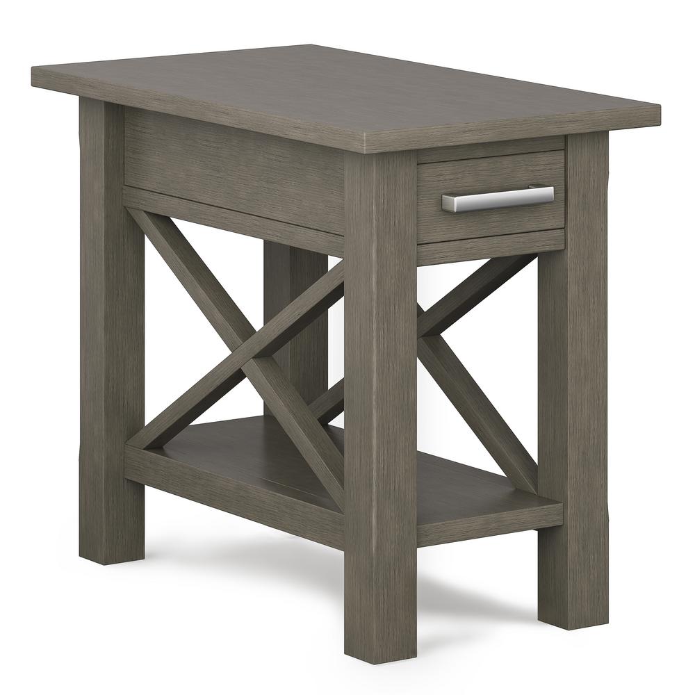 Brooklyn Max Providence Solid Wood 14 Inch Wide Rectangle Contemporary Narrow Side Table In Farmhouse Grey Bmrgl009 Fg The Home Depot