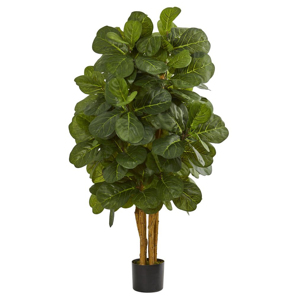 Nearly Natural 4 in. Fiddle Leaf Fig Artificial Tree-5490 ...