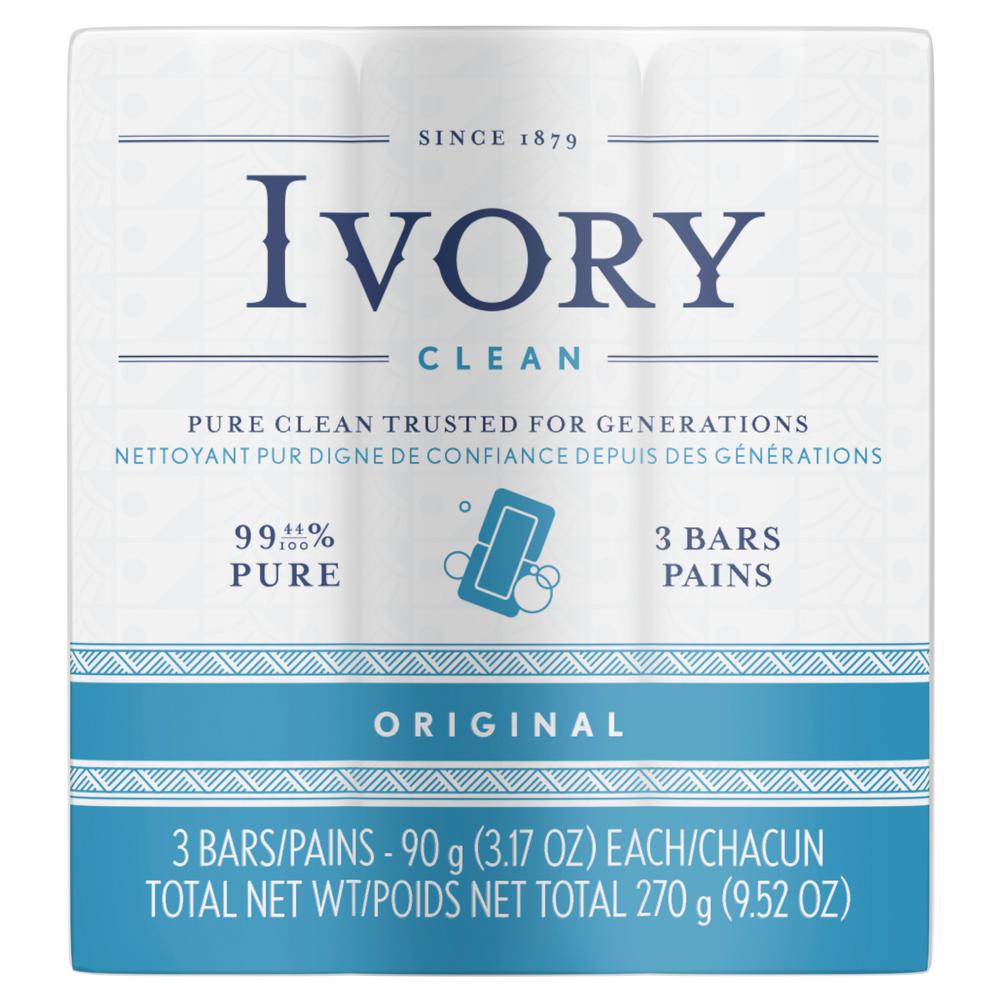 Ivory 3.1 oz. Natural Scent Bar Soap (3-Pack)-003700012364 ...