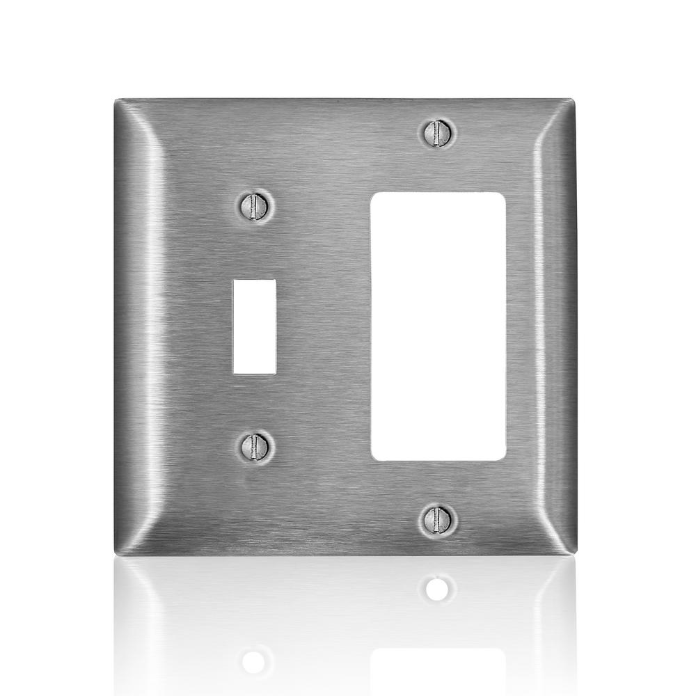 Midway Size 25-Pack Leviton 80505-W 2-Gang 1-Toggle 1-Duplex Device Combination Wallplate White