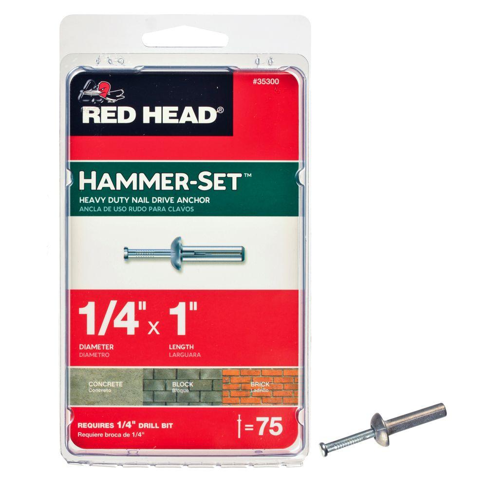 Red Head 1/4 in. x 1 in. HammerSet Nail Drive Concrete Anchors (75