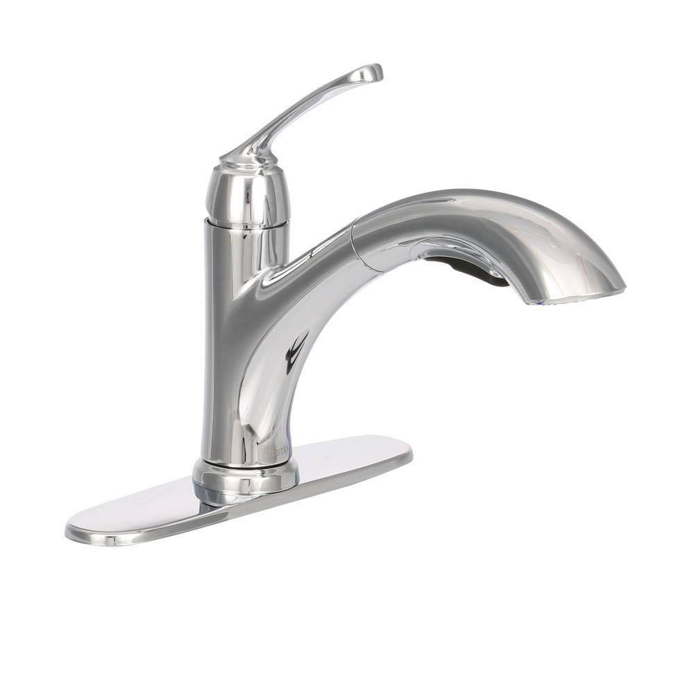 Pfister Cantara Single Handle Pull Out Sprayer Kitchen Faucet In Polished Chrome F 534 7crc The Home Depot