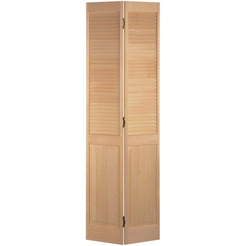 Masonite 24 In X 78 In Half Louvered Unfinished Solid Core Pine