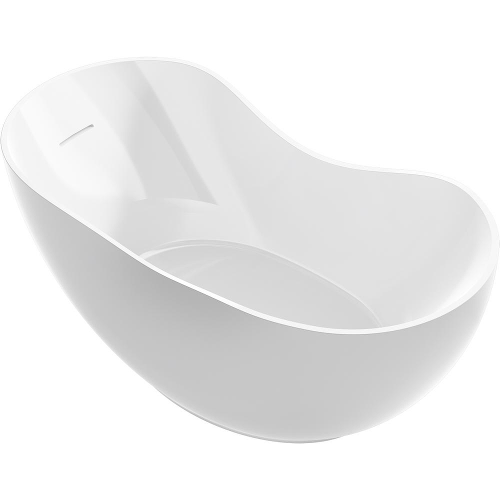 KOHLER Abrazo 66 in. Cast Iron Flatbottom Bathtub in White ...