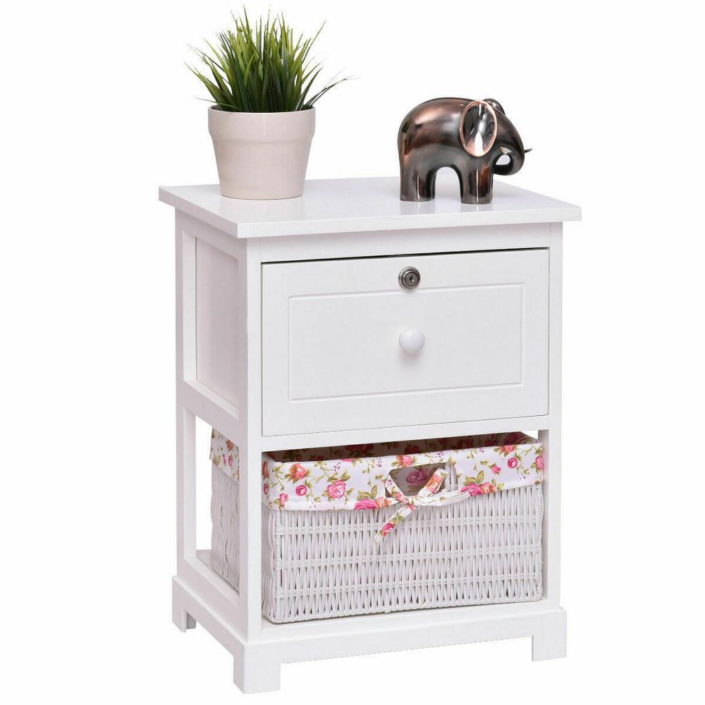 Modern 1 White Nightstands Bedroom Furniture The Home Depot