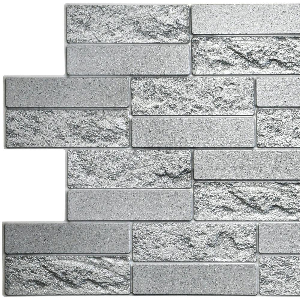 3D Falkirk Retro 10/1000 in. x 39 in. x 19 in. Grey Faux Cement Brick