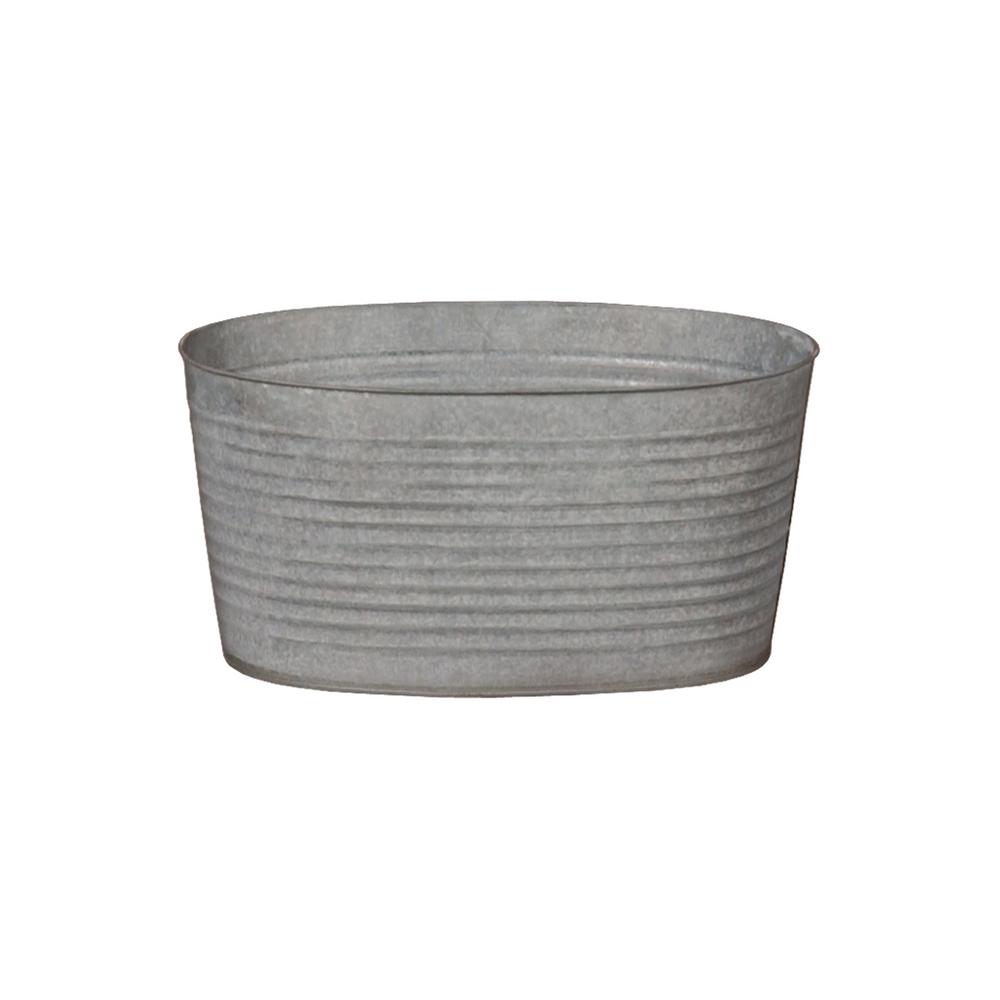 Emissary 7 in. Oval Galvanized Zinc Tub3210GZ1 The