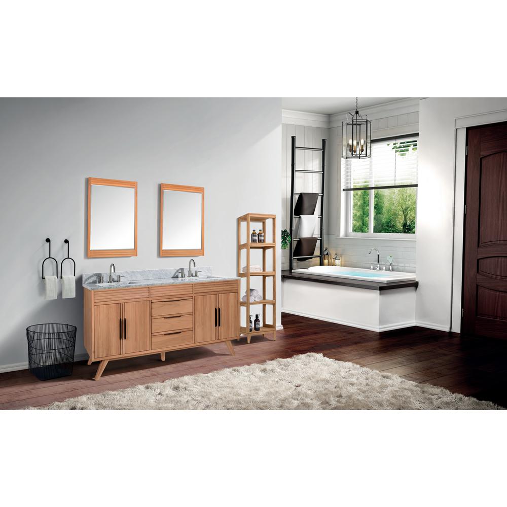 Avanity Harper V60 Nt 60 Inch Double Basin Bathroom Vanity Natural Teak Kitchen Bath Fixtures Saidli Bathroom Fixtures