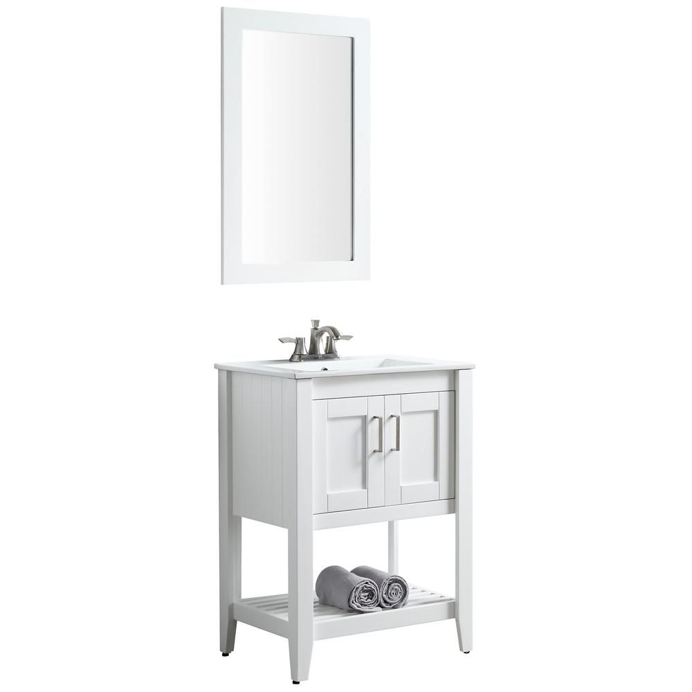 Clearance 23 25 In Vanities With Tops Bathroom The Mosset 24 In W X 34 H Bath Vanity Rich White With
