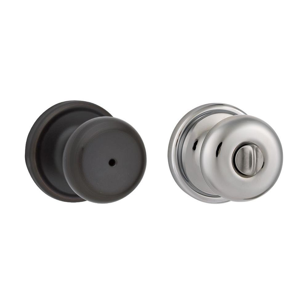 Kwikset Hancock Bronze/Polished Chrome Privacy Knob730H