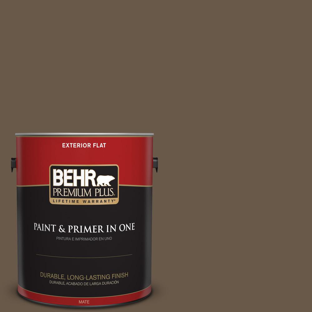 Behr Premium Plus 1 Gal Ppu7 25 Clove Brown Flat Exterior Paint Ppu7 25 Clove Brown Flat Exterior Paint And Primer In One