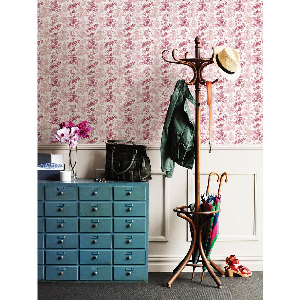 Mirage Maury Pink Floral Bouquet Stripe Wallpaper99268335 The Home