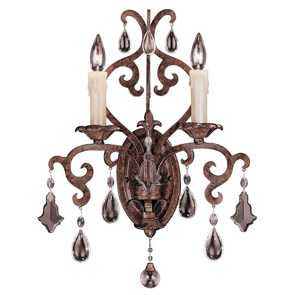Illumine 2 Light New Tortoise Shell Sconce With Full Cut Clear Illumine 2 Light New Tortoise Shell Sconce With Full Cut Clear Crystals