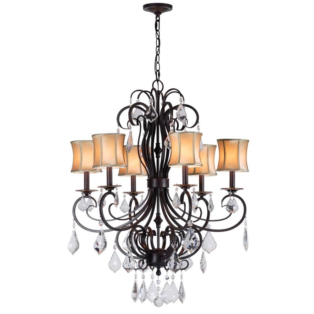 World Imports Annelise 6-Light Bronze Chandelier with ...