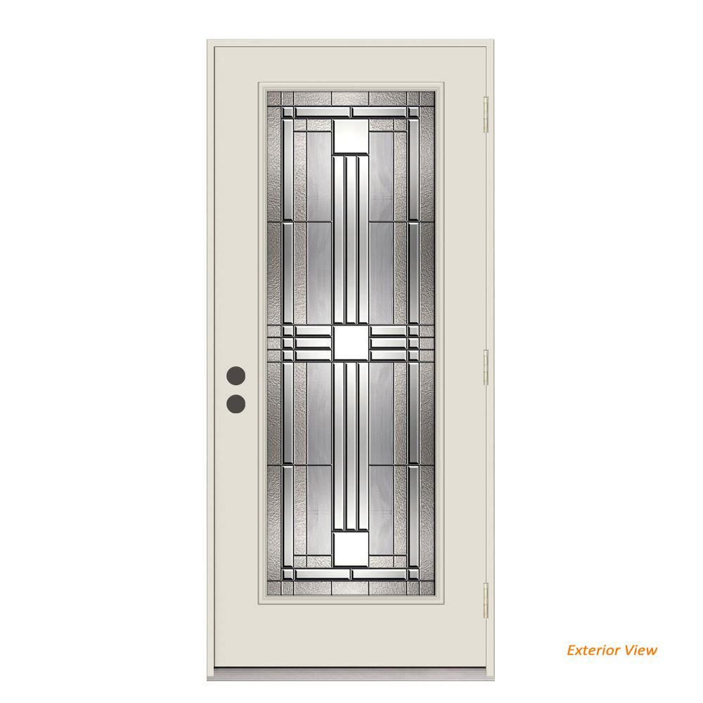 Jeld Wen 36 In X 80 Full Lite Cordova Primed Impact Rated Steel Full Lite Cordova Primed Impact