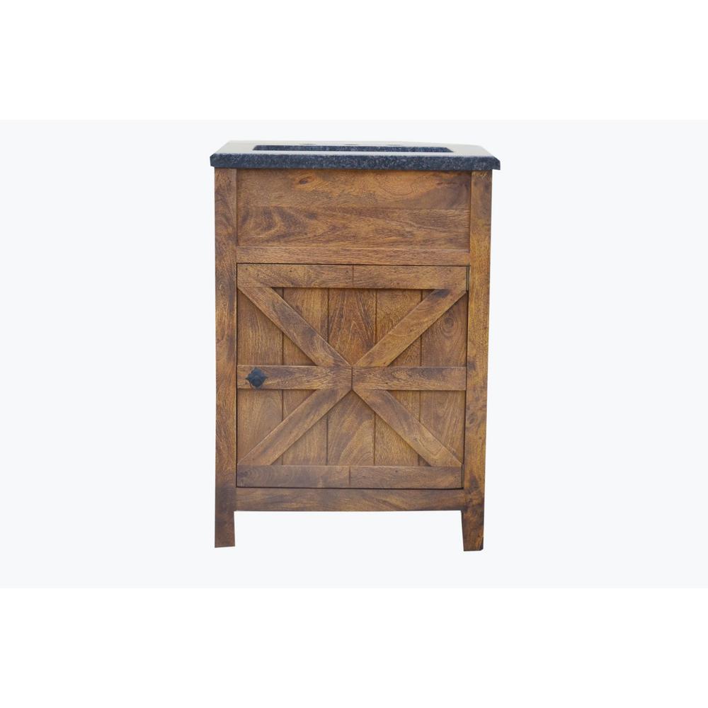 Y Decor Traditional 24 in. W Single Barn Door Vanity in Antique Finish