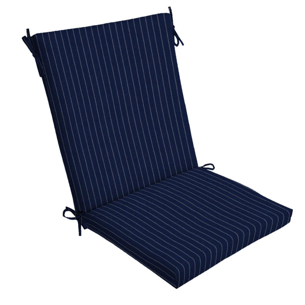 Arden Selections 20 in. x 24 in. Navy Woven Stripe Outdoor Chair