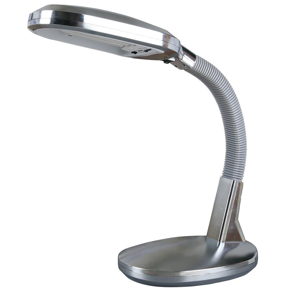 Lavish Home 22 In Silver In Natural Sunlight Gooseneck Desk Lamp