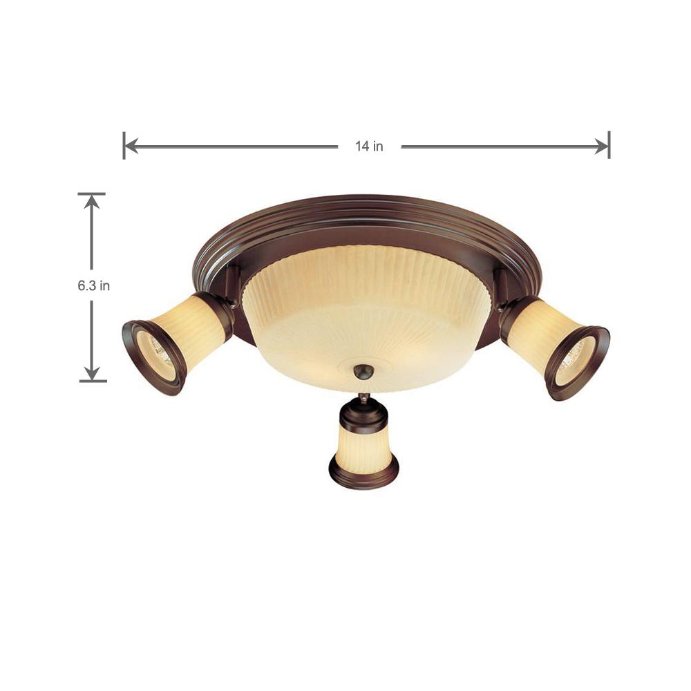 Hampton Bay 4 Light Antique Bronze Semi Flush Mount Ceiling Track Hampton Bay 4 Light Antique Bronze Semi