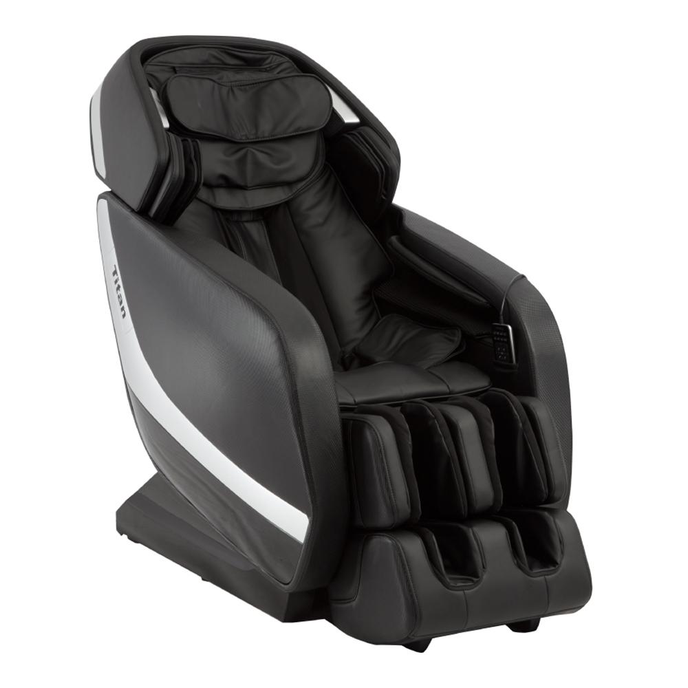 TITAN Pro Jupiter XL Series Black Faux Leather Reclining Massage Chair with 3D L-Track, Bluetooth Speakers, XL Height Capacity