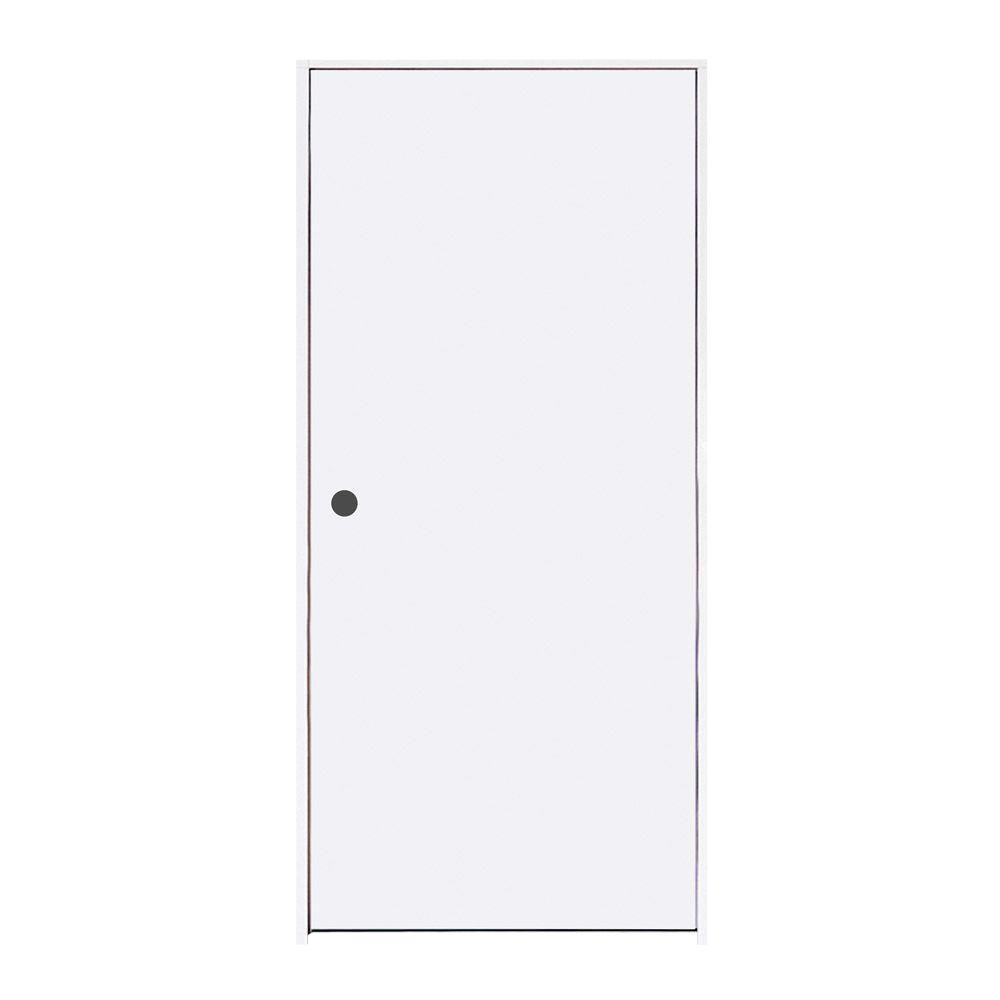 JELDWEN 30 in. x 80 in. Primed RightHand Flush Hardboard Single