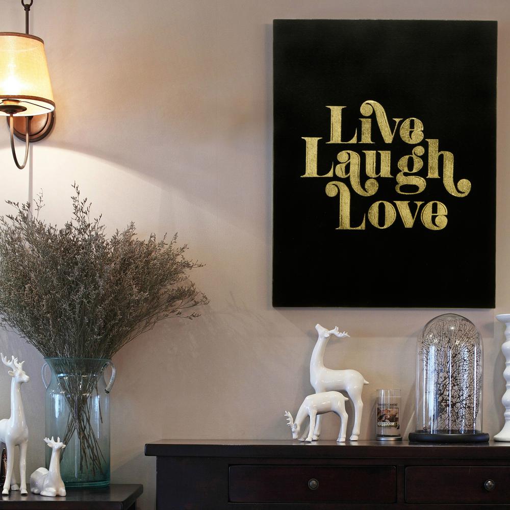 18 In X 24 Live Laugh Love Gallery Wrap Gold Stamped Canvas Live Laugh Love Gallery Wrap Gold Stamped Canvas