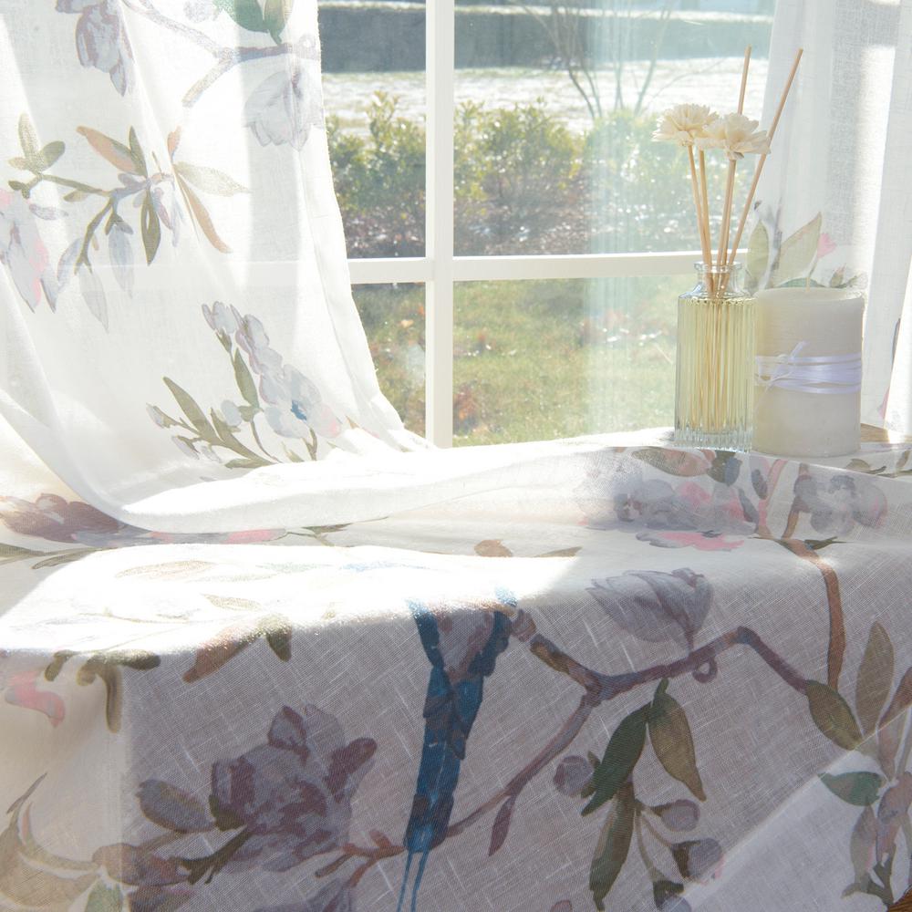 Best Home Fashion 84 In L X 52 In W Sheer Bluebird Rod Pocket