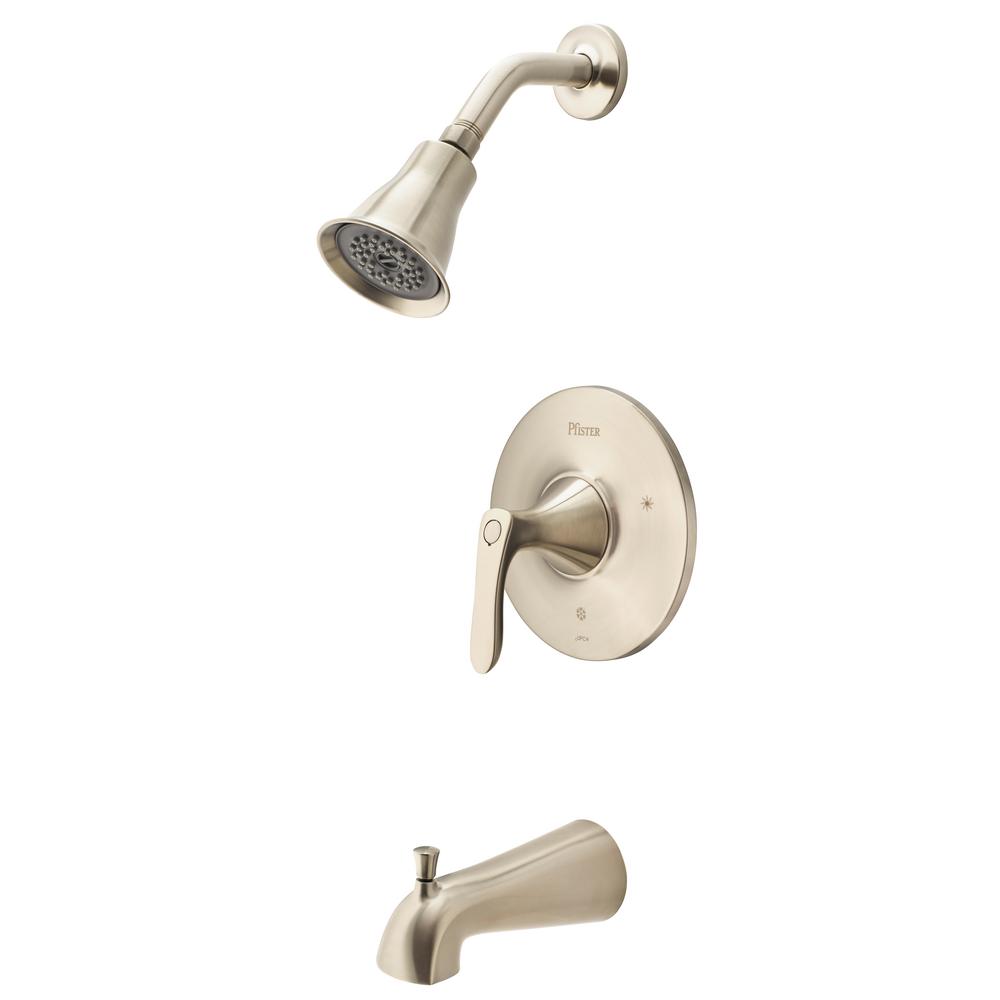 Pfister Weller 1-Handle Tub and Shower Faucet Trim Kit in Brushed ...