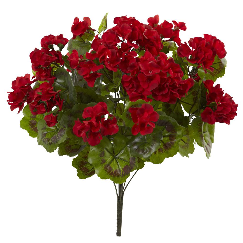 Nearly Natural UV Resistant Indoor/Outdoor Geranium Artificial Bush