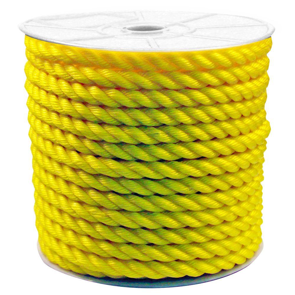 Rope King HBP-14100Y Hollow Braided Poly Rope 1//4 inch x 100 feet Yellow