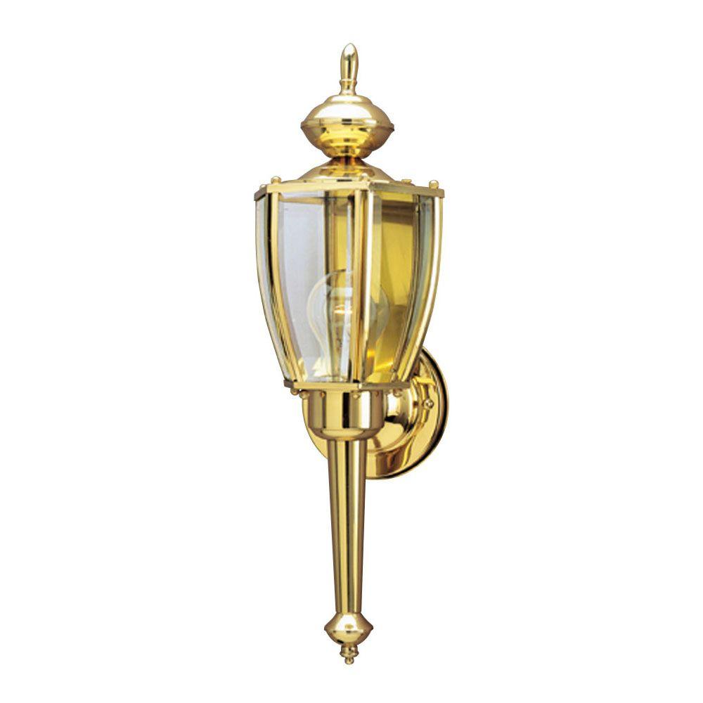 Westinghouse 1-Light Polished Brass Outdoor Wall Mount Fixture-6692400