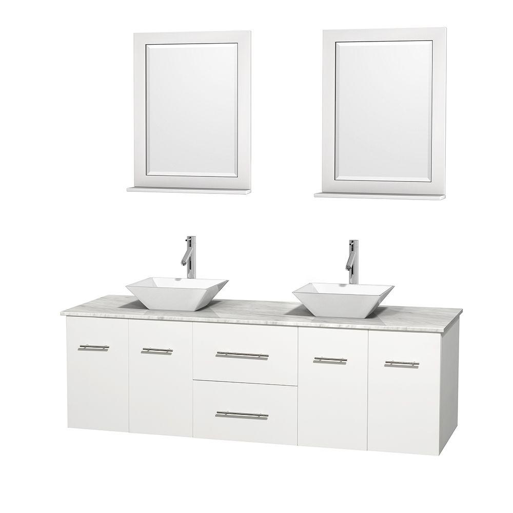 Wyndham Collection Centra 72 In Double Vanity White With Centra 72 In Double Vanity White
