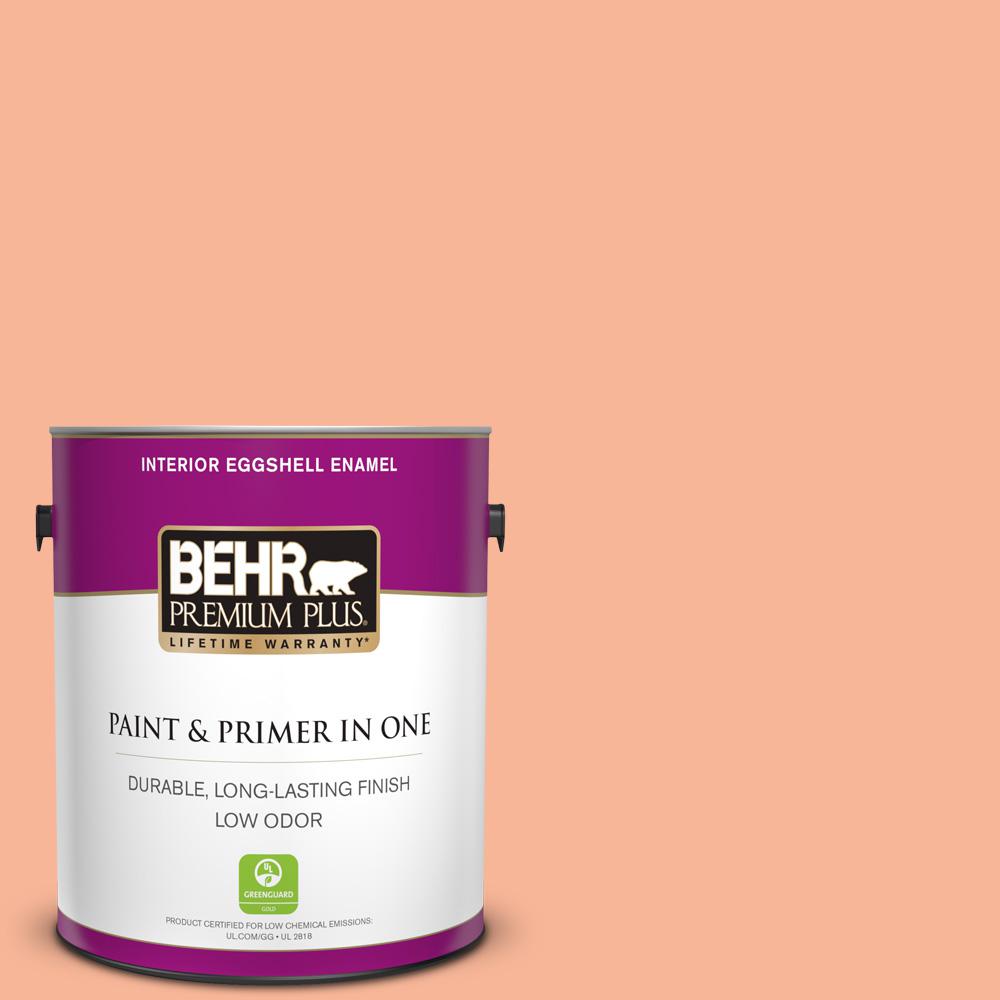 1 gal. #P190-3 Melon Sorbet Eggshell Enamel Low Odor Interior Paint and Primer in One