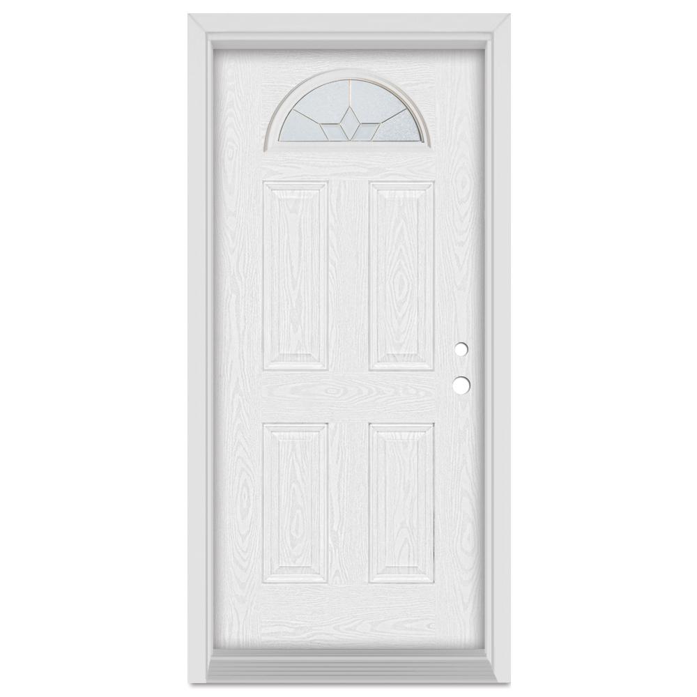 Stanley Doors 37.375 In. X 83 In. Geometric Left-Hand Half Moon Lite ...