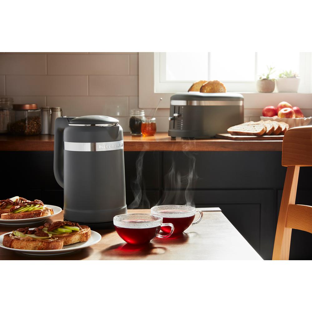 KitchenAid 6.3Cup Matte Charcoal Grey Electric Kettle with Dual Wall