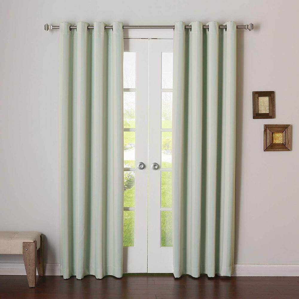 Best Home Fashion 63 In L Room Darkening Vertical Stripe Curtain