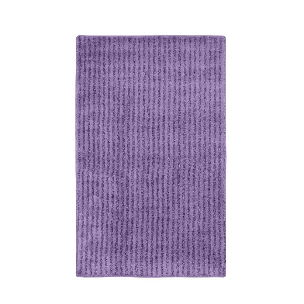 Garland Rug Sheridan Purple 30 in. x 50 in. Washable Bathroom Accent