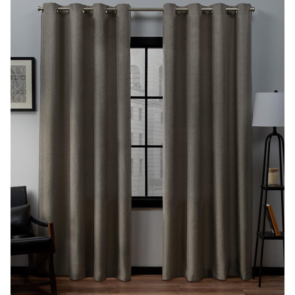 Loha 52 In W X 84 In L Linen Blend Grommet Top Curtain Panel In