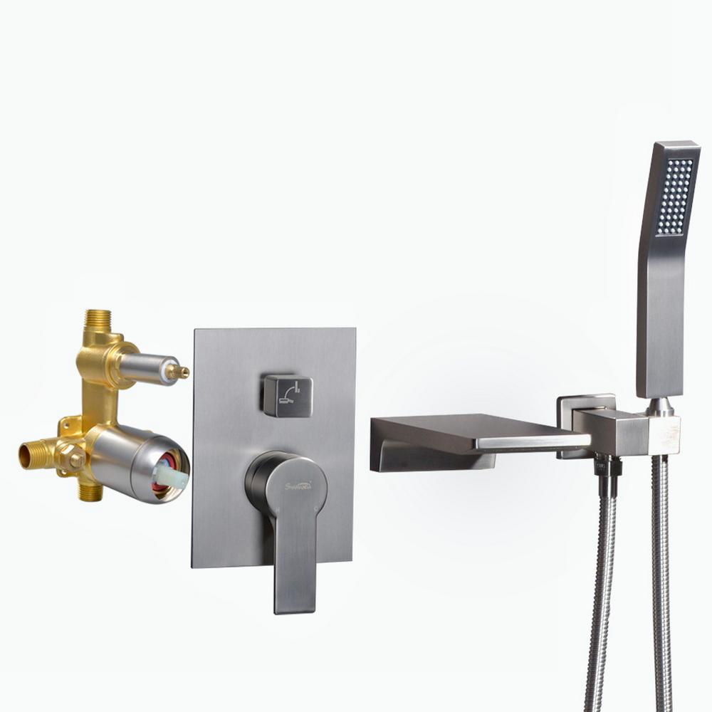 Boyel Living SingleHandle Wall Mount Roman Tub Faucet with Hand Shower