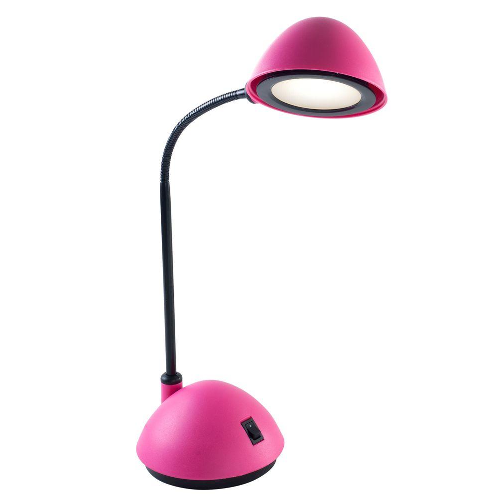 Lavish Home 21 in. Pink Bright Energy Saving LED Desk Lamp-72-L081-PI ...