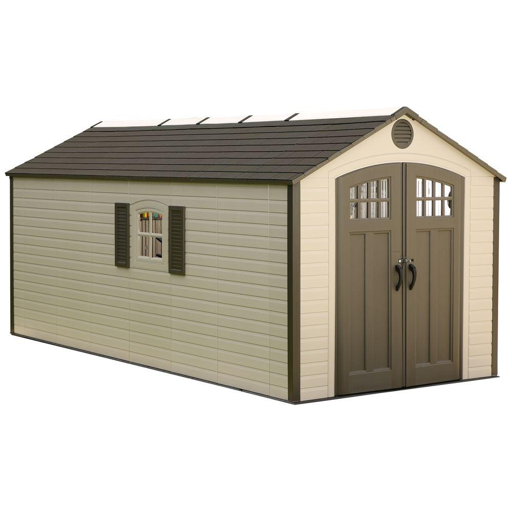 UPC 081483801681 product image for Lifetime 8 ft. x 17.5 ft. Plastic Storage Shed, Browns / Tans | upcitemdb.com