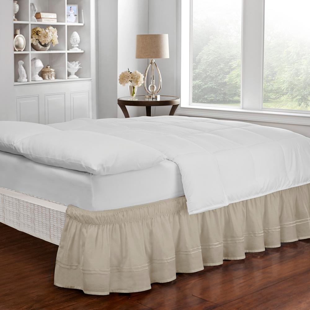 Easy Fit Baratta Camel Twin/Full Bed Skirt16309BEDDTFUCML The Home Depot