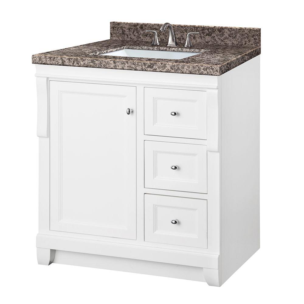 Pegasus Naples 31 in. W x 22 in. D Vanity in White with Granite Vanity Top in Sircolo and White Basin was $799.0 now $559.3 (30.0% off)