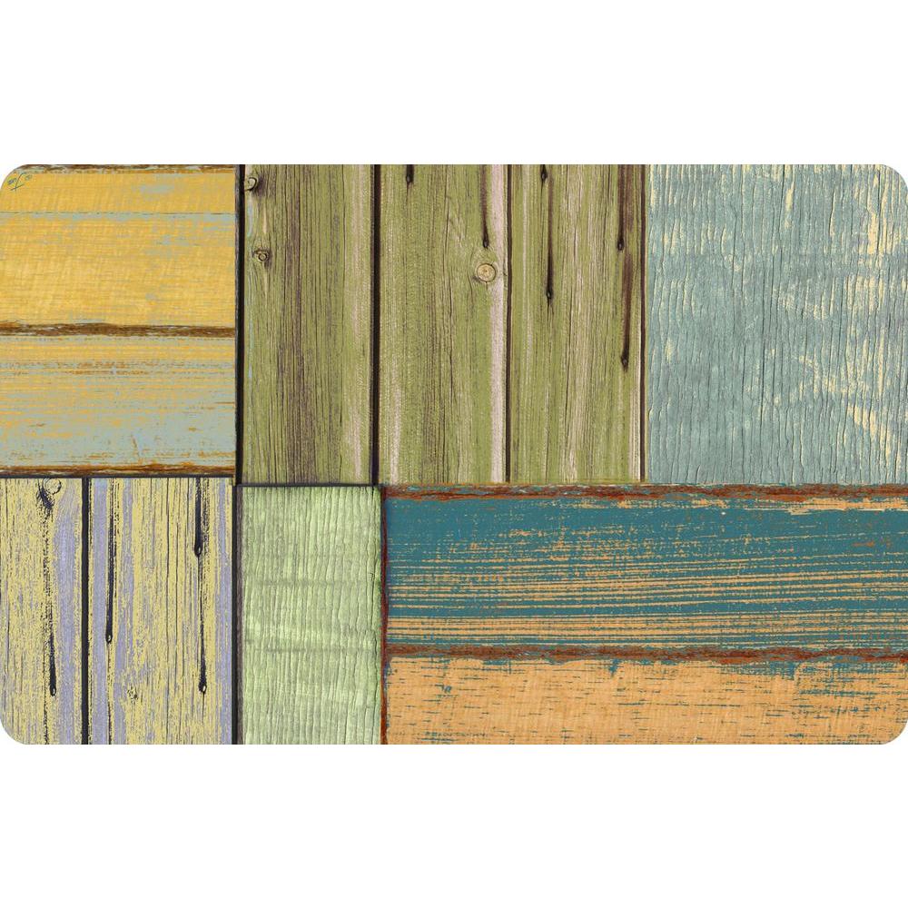Bungalow Flooring Multi Color 18 in. x 27 in. Neoprene Patchwork Wood