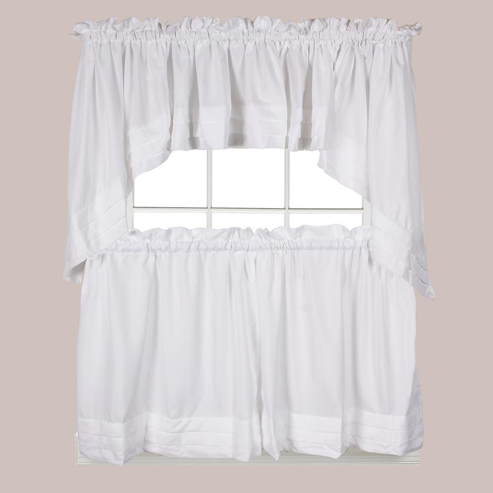 Saay Knight Holden 30 In L Polyester Swag Valance White 2 Polyester Swag Valance In White