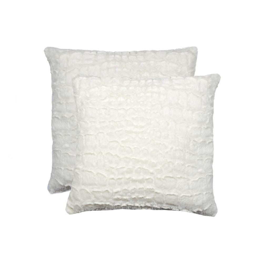 Luxe Faux Fur Belton Ivory Mink 18 In X 18 In Faux Sheepskin