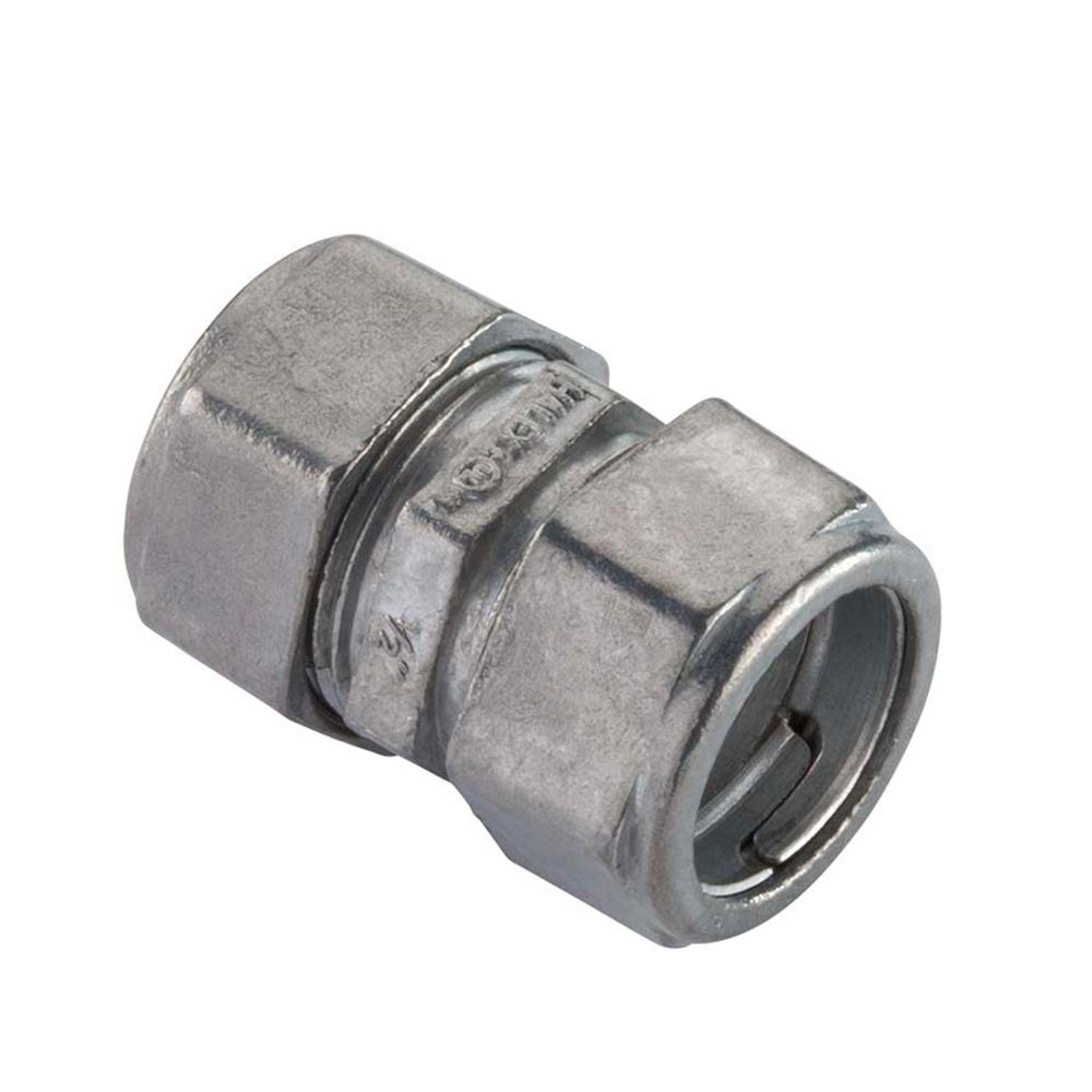 thumbnail image 2 of Halex 1-1/4 Inch EMT Compression Coupling - Galvanized Steel Electrical Conduit Connector 2 of 10